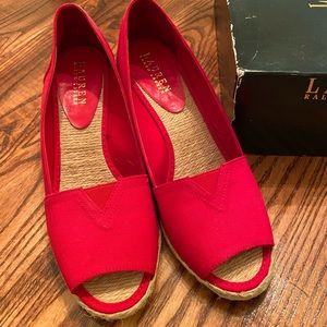 Lauren Ralph Lauren Red Canvas Espadrilles